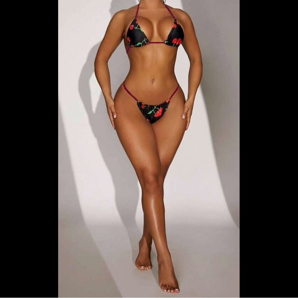 Black & Red, Cherry, Bikini Set - Picture 5 of 6